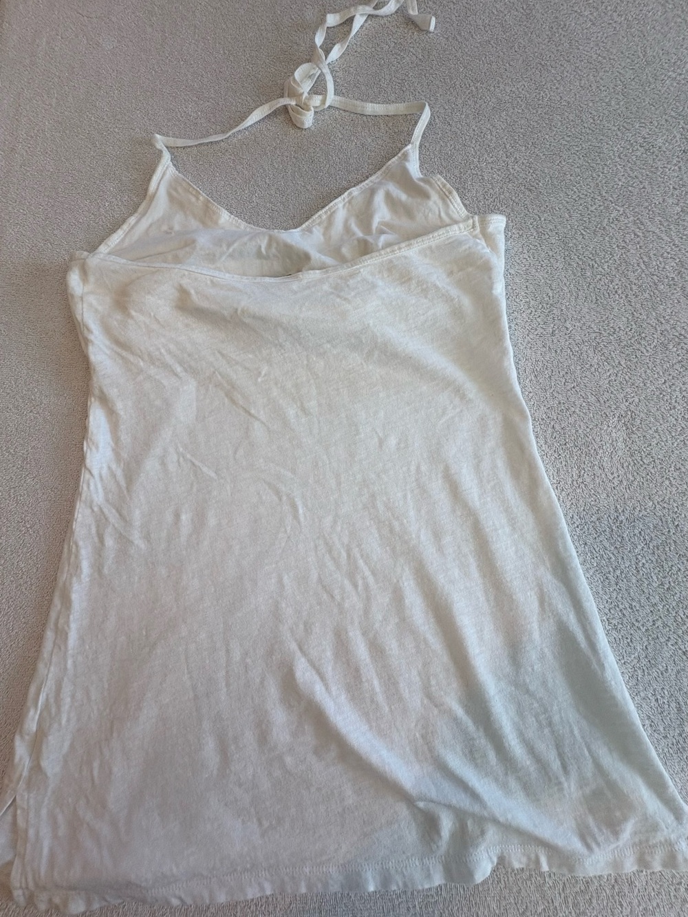 Gap White Halter Tunic Top Medium Babydoll Cotton Embroidered Trim - Picture 7 of 9